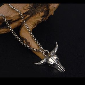 Collier Crâne de Buffle (Argent)