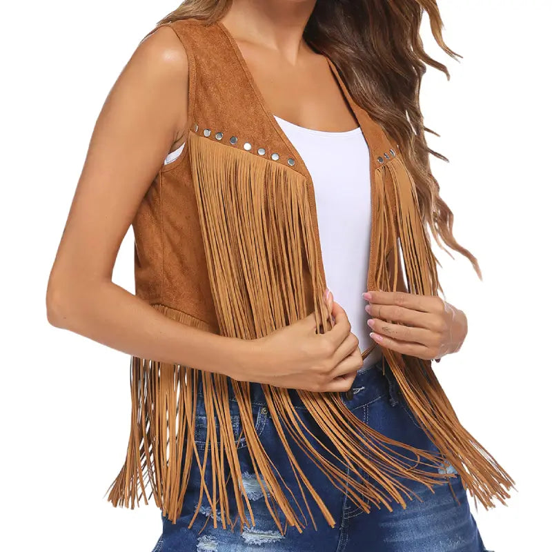 Gilet Country à Franges Femme – Image 2