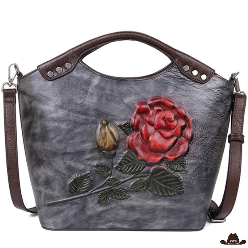 Sac Floral Cuir – Image 3