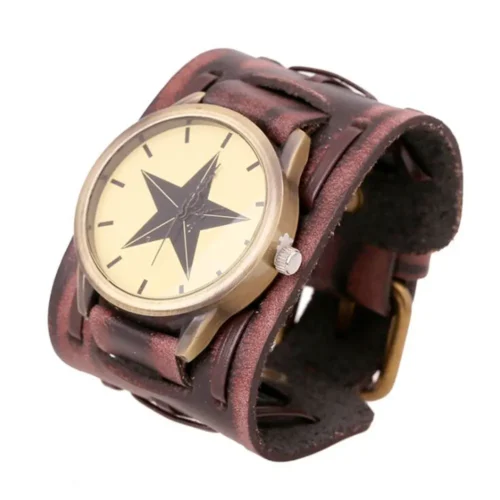 HTB1IsJvNmrqK1RjSZK9q6xyypXacwebp Montre-bracelet rétro pour homme avec large bracelet