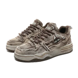 Chaussures de skate rétro en jean pour hommes