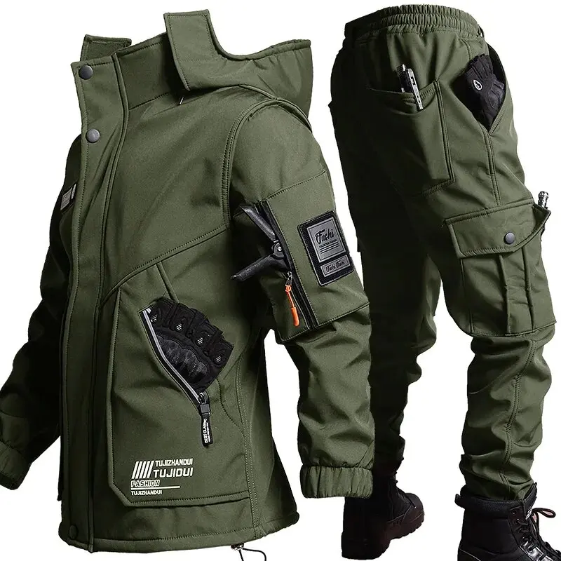 Tenue d'extérieur et de travail doublée en polaire épaisse – Image 4
