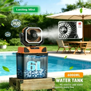 Ventilateur de camping d'extérieur avec réservoir d'eau