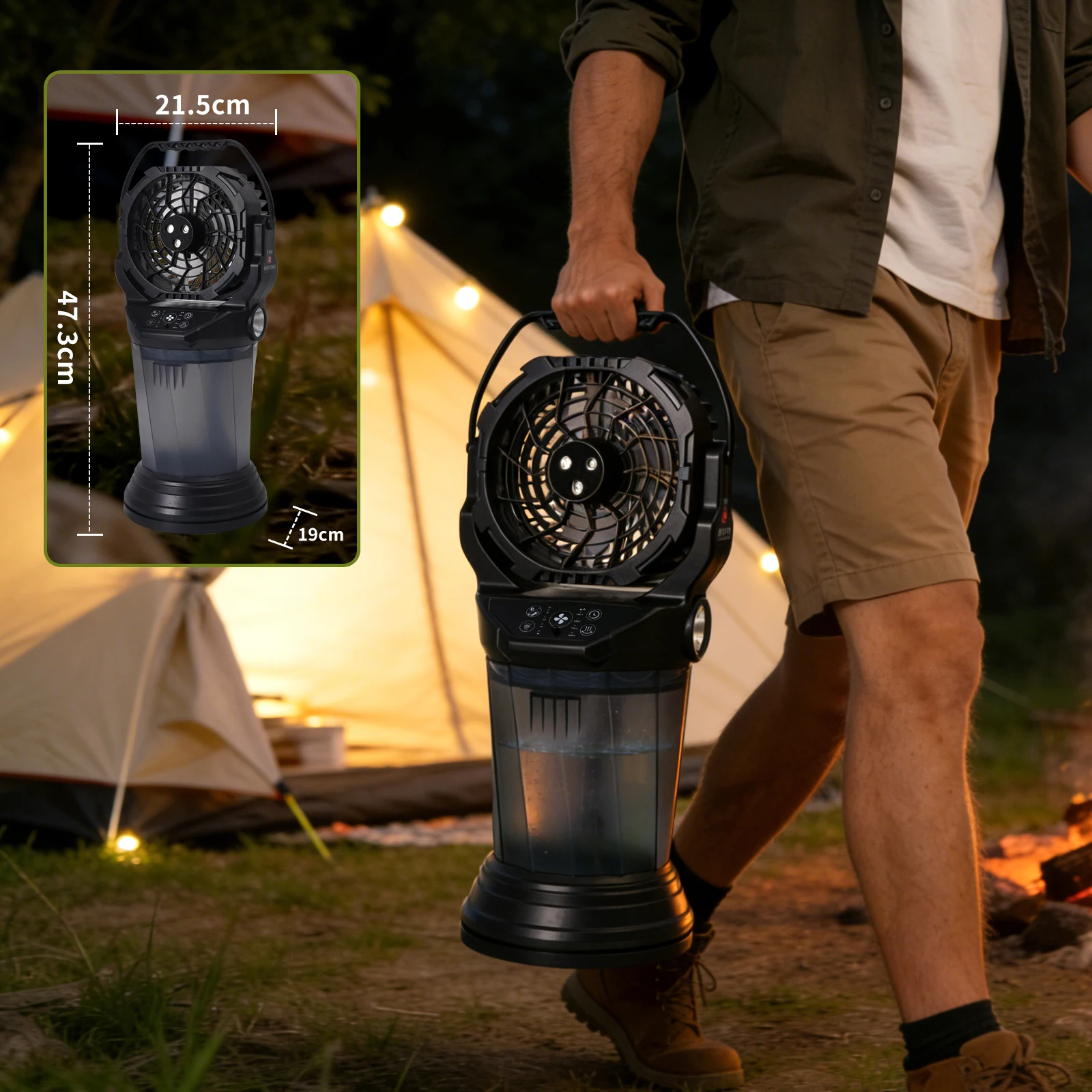 Ventilateur brumisateur portable à 4 vitesses avec oscillation à 180° – Image 2