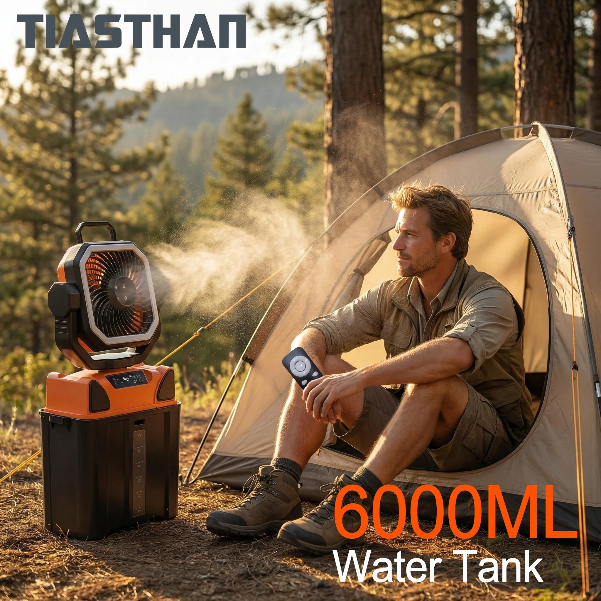 Ventilateur de camping d'extérieur avec réservoir d'eau – Image 2
