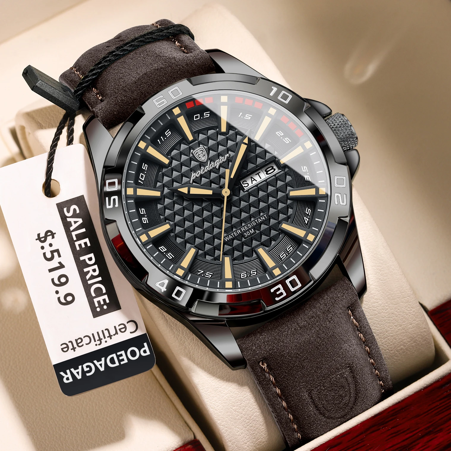 Montre-bracelet pour homme POEDAGAR – Image 3