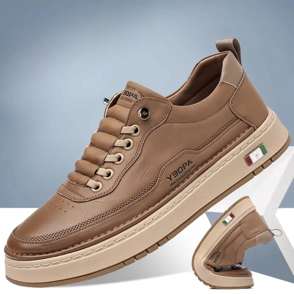 Baskets décontractées pour hommes en cuir – Image 2