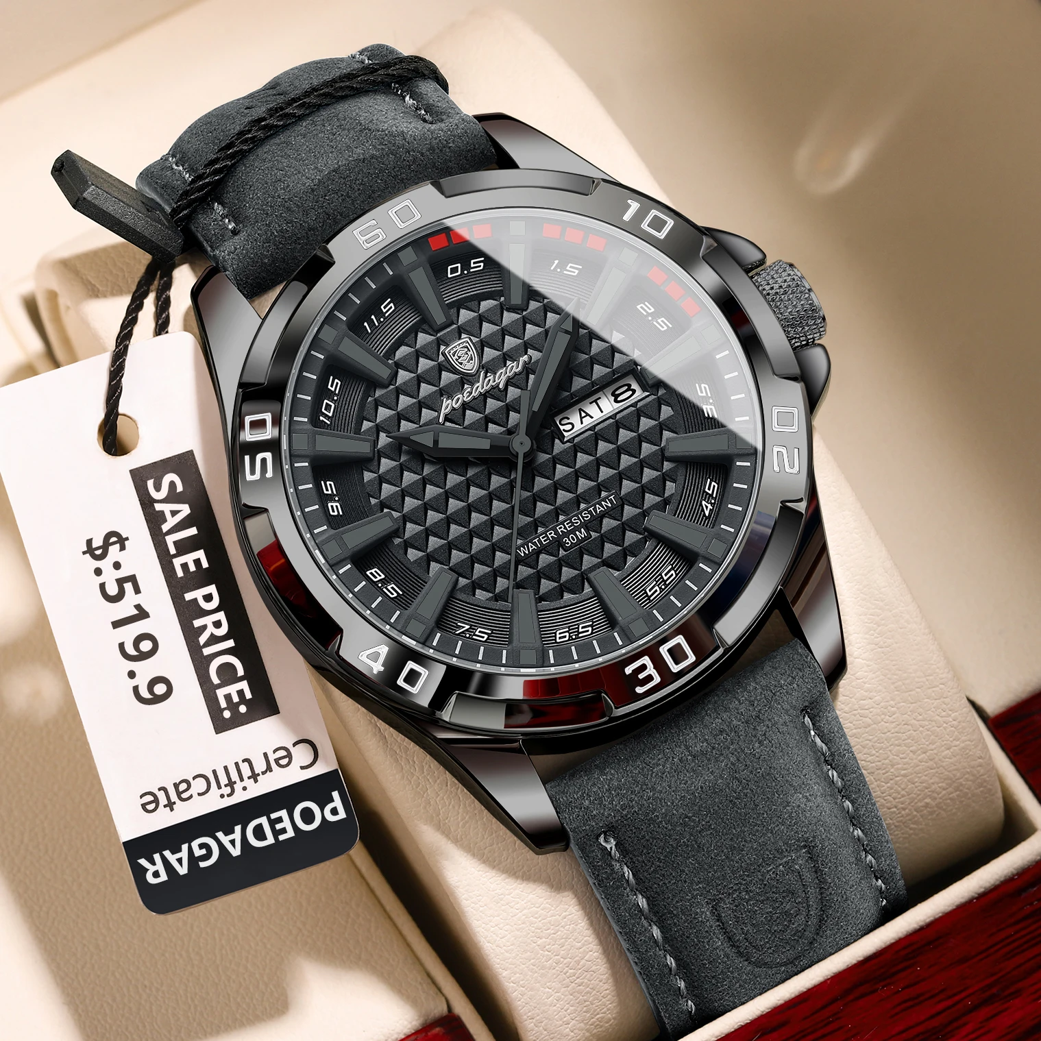 Montre-bracelet pour homme POEDAGAR – Image 7