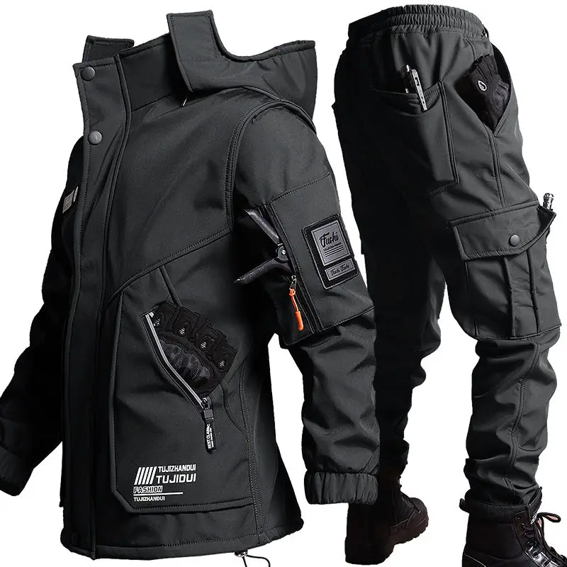 Tenue d'extérieur et de travail doublée en polaire épaisse – Image 3