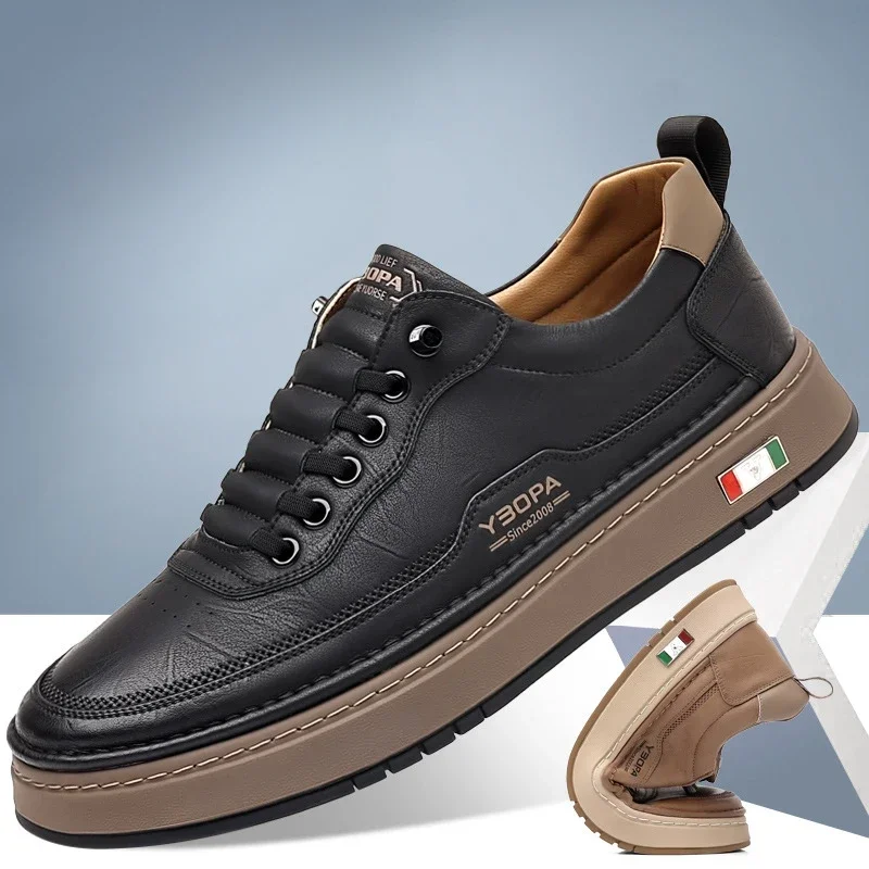 Baskets décontractées pour hommes en cuir – Image 3