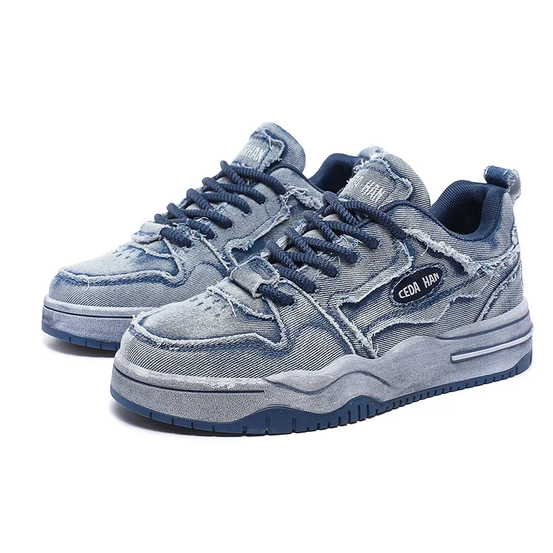 Chaussures de skate rétro en jean pour hommes – Image 3