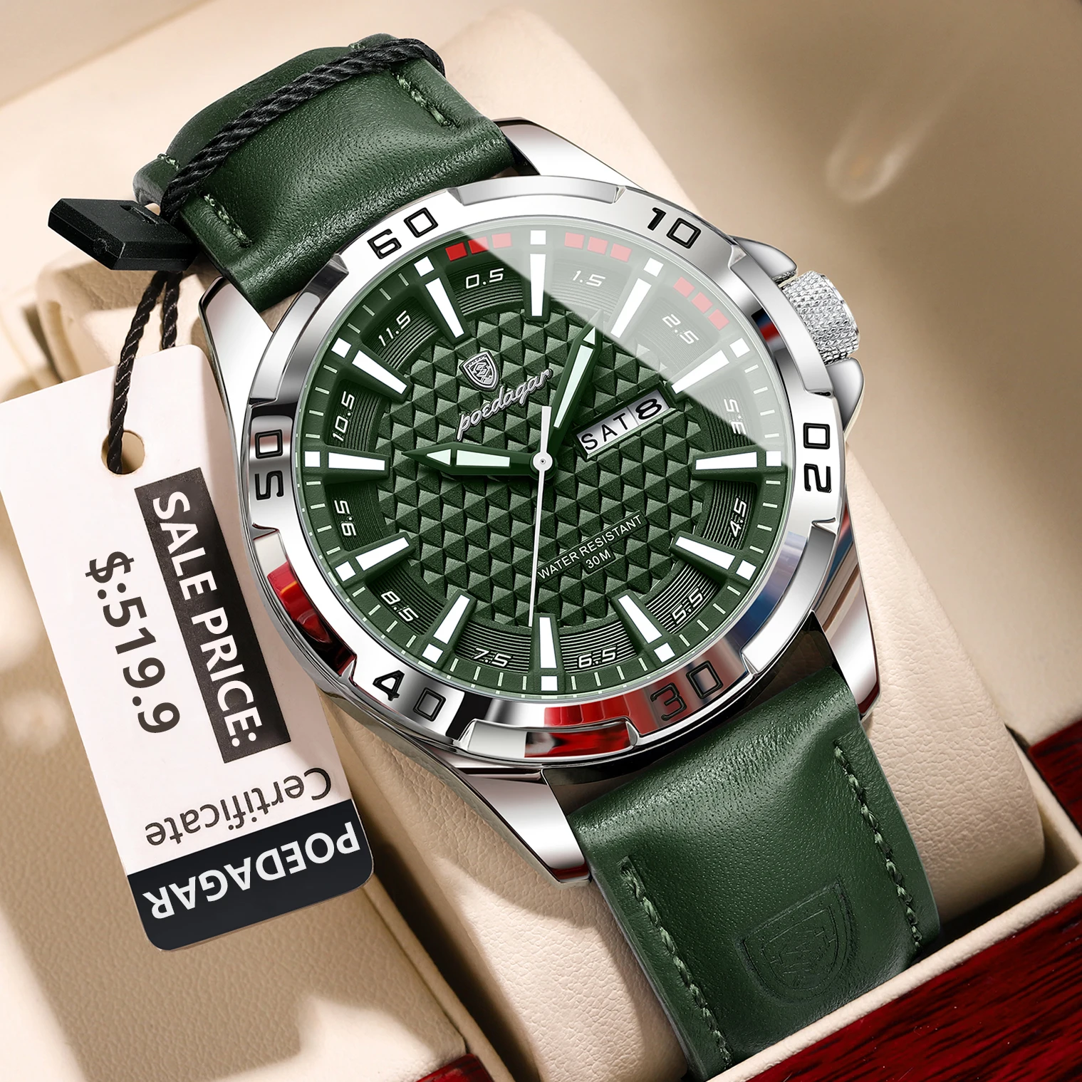 Montre-bracelet pour homme POEDAGAR – Image 5