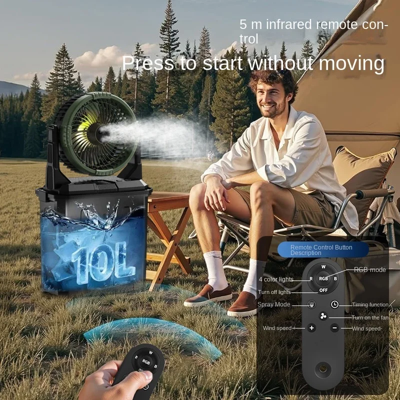 Ventilateur multifonction avec brumisateur et batterie rechargeable – Image 2