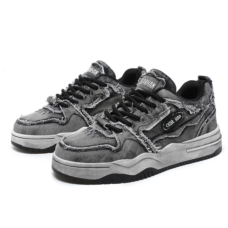 Chaussures de skate rétro en jean pour hommes – Image 4