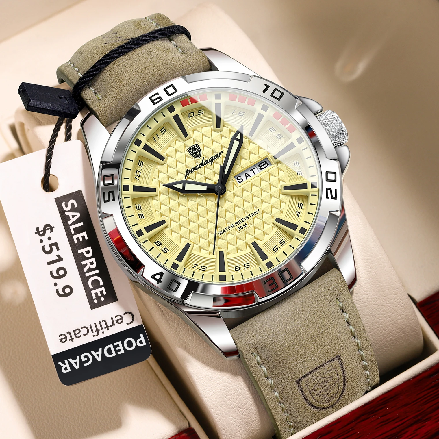 Montre-bracelet pour homme POEDAGAR – Image 4