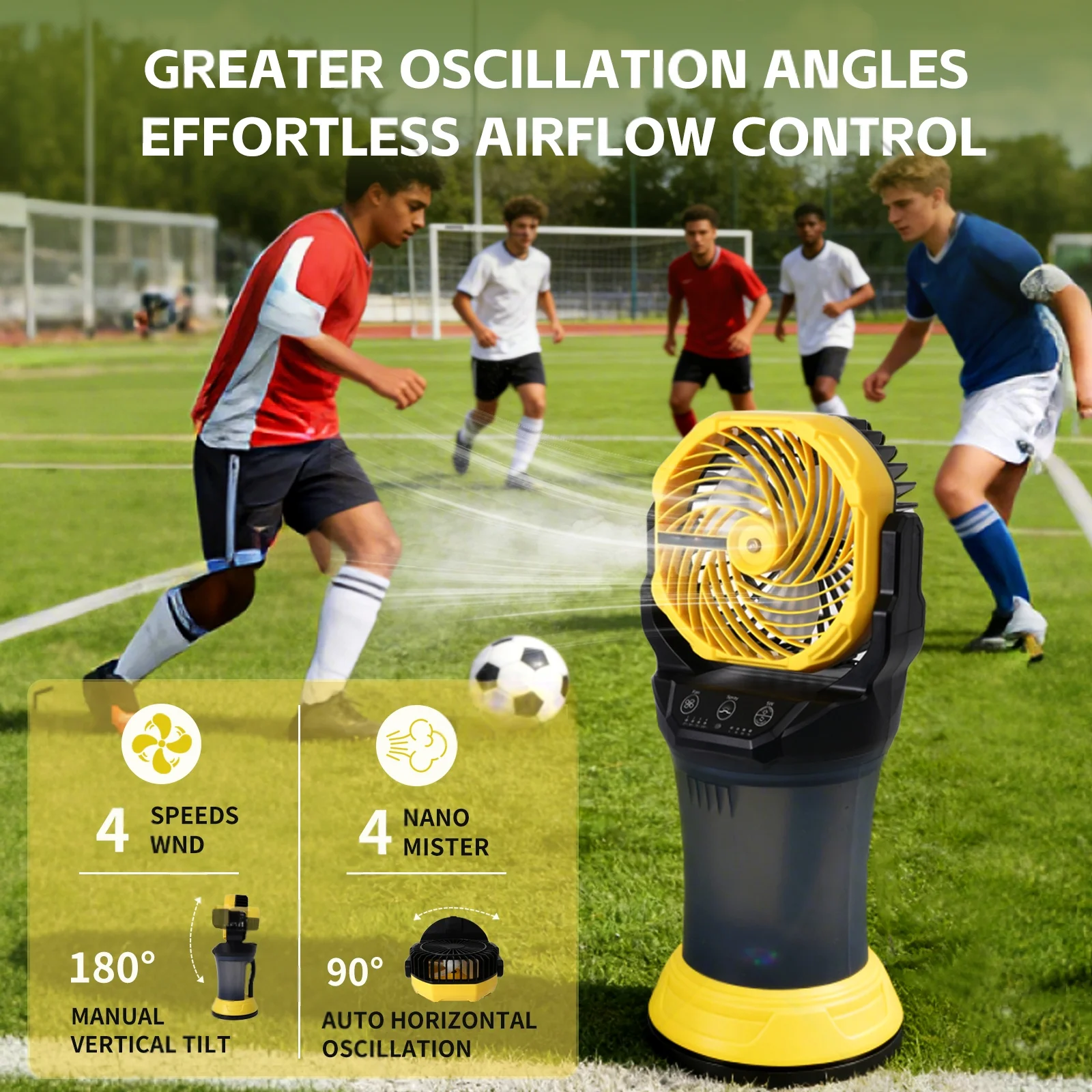 Ventilateur brumisateur portable sur batterie avec 4 vitesses – Image 2