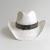 Chapeau de cowboy en paille pour hommes et femmes