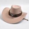 Nouveaux chapeaux de cowboy de style western en similicuir suédé