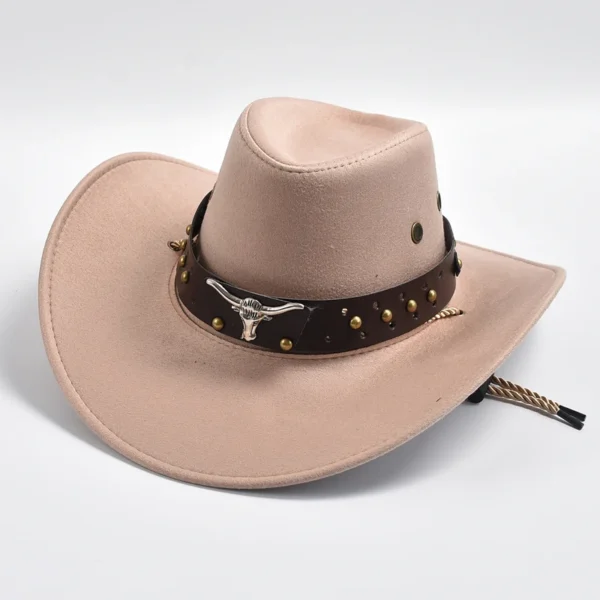 Nouveaux chapeaux de cowboy de style western en similicuir suédé