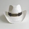 Chapeau de cowboy en paille pour hommes et femmes
