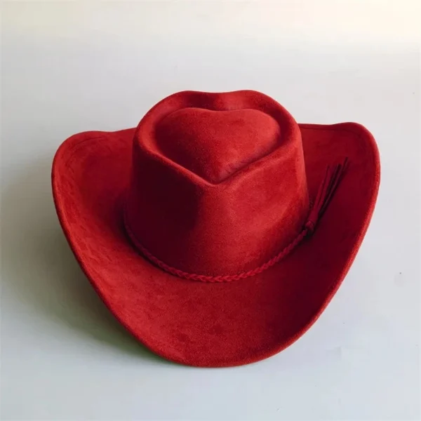 Chapeau de style western en suédine végane