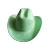 Chapeau Fedora western en cuir suédé avec ceinture