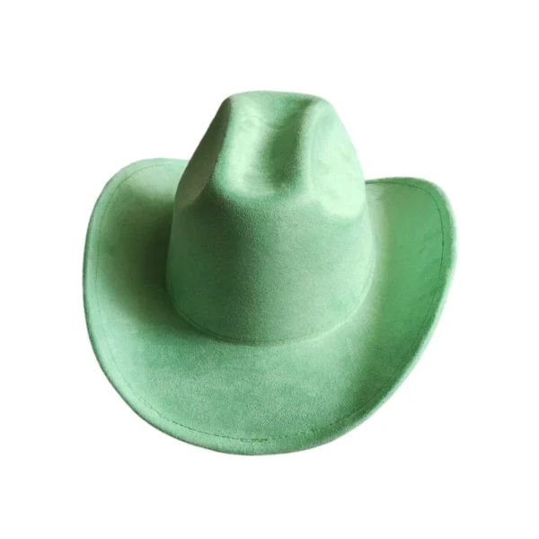 Chapeau Fedora western en cuir suédé avec ceinture