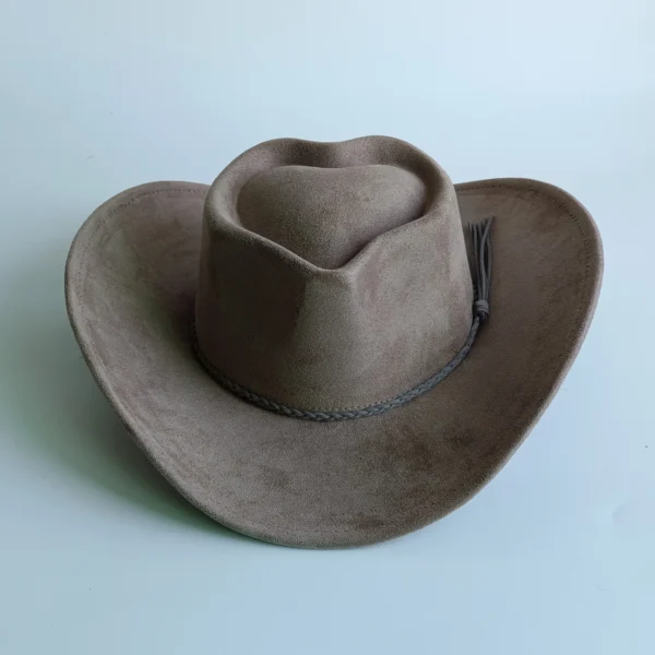 Chapeau de style western en suédine végane