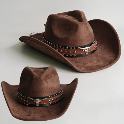 Chapeau de cowboy style rodéo, en daim vintage