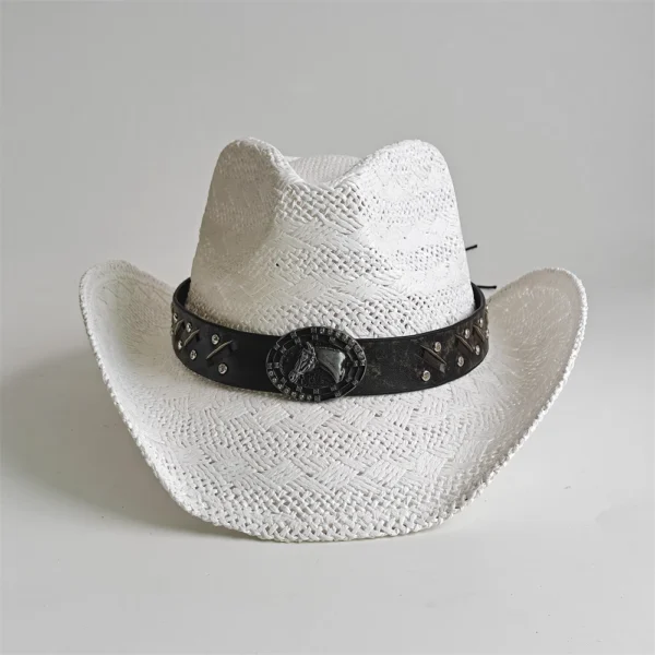 Chapeau de cowboy en paille pour hommes et femmes