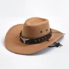 Nouveaux chapeaux de cowboy de style western en similicuir suédé