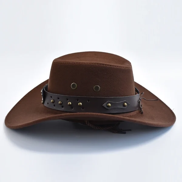 Nouveaux chapeaux de cowboy de style western en similicuir suédé