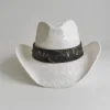 Chapeau de cowboy en paille pour hommes et femmes