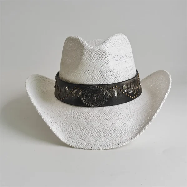 Chapeau de cowboy en paille pour hommes et femmes
