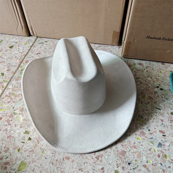 Chapeau de style western en suédine végane