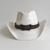 Chapeau de cowboy en paille pour hommes et femmes