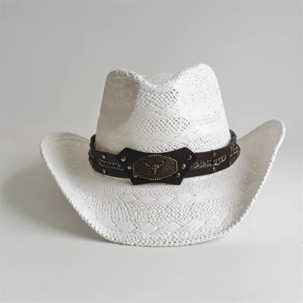 Chapeau de cowboy en paille pour hommes et femmes