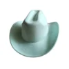 Chapeau Fedora western en cuir suédé avec ceinture