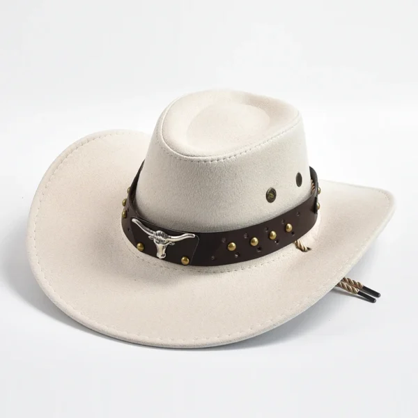 Nouveaux chapeaux de cowboy de style western en similicuir suédé