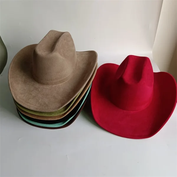 Chapeau de style western en suédine végane
