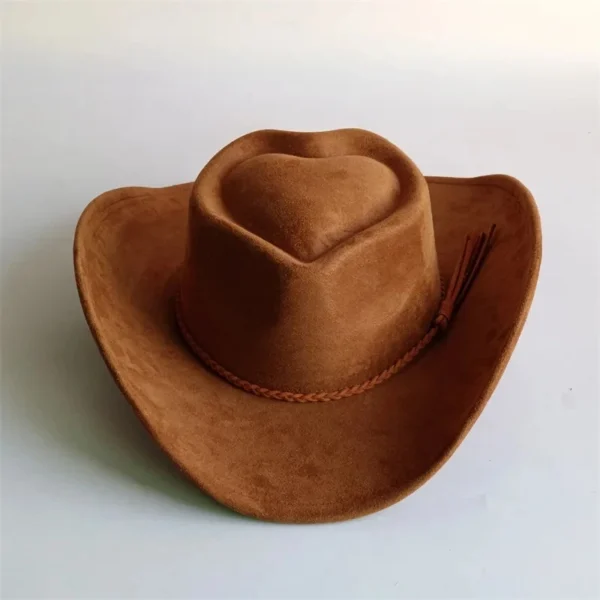 Chapeau de style western en suédine végane
