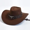 Nouveaux chapeaux de cowboy de style western en similicuir suédé
