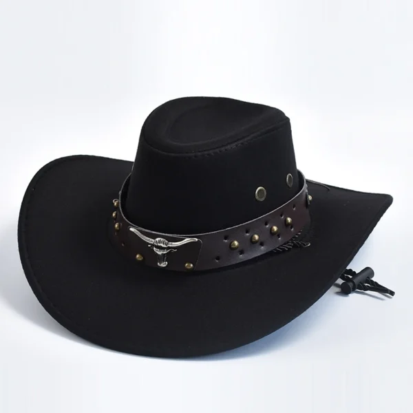 Nouveaux chapeaux de cowboy de style western en similicuir suédé