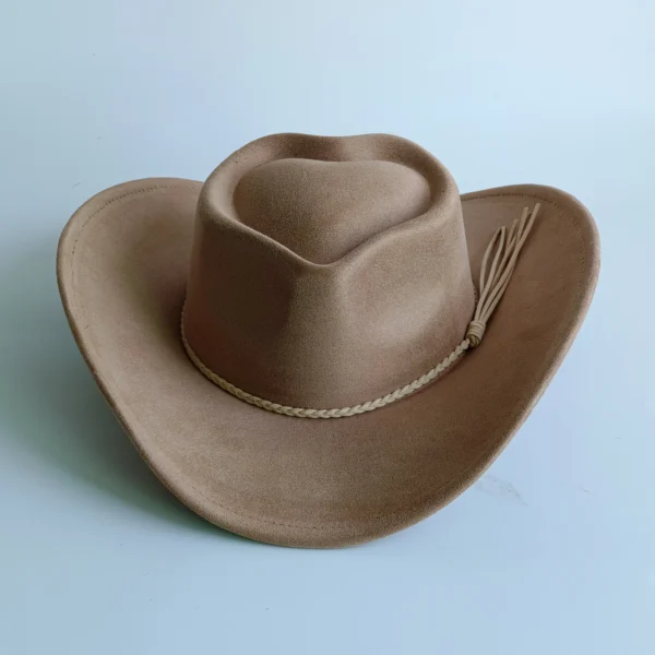 Chapeau de style western en suédine végane