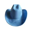 Chapeau Fedora western en cuir suédé avec ceinture