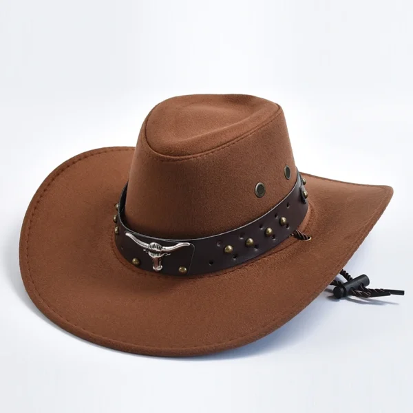 Nouveaux chapeaux de cowboy de style western en similicuir suédé