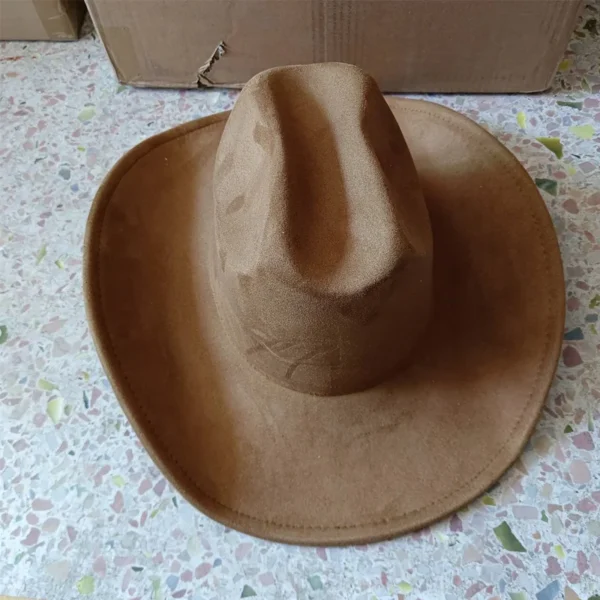Chapeau de style western en suédine végane